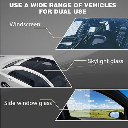 Bianca Glass Polish, D1Car Glass Polish, D1Windshield Cleaner, Glass Film Remover, Anti-Fog Hydrophobic Coating Spray, Removes Scratches, Wiper Marks and Film (2 Pack)