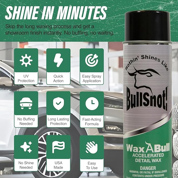 WaxABull Accelerated Detail Auto Wax 10899009 - Quick Shine Truck and Car Polishing Wax 16oz