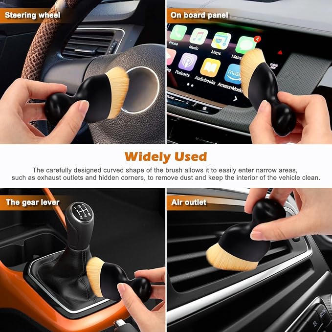 Vidspl Car Interior Duster Detailing Brush Set Cleaning Gel Kit, Soft Microfiber Towels Dash Vent Dusting Car Slime Putty Detailing Brushes Accessories Tools for Car Decoration Auto Truck SUV RV