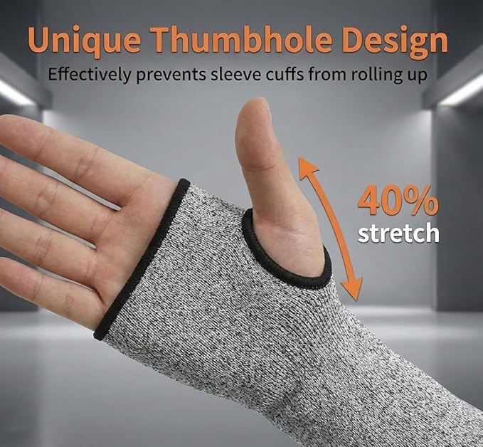 GOL-SIV Arm Protectors For Thin Skin And Bruising, Cut Resistant Sleeves For Men Women, A5 Level Farmer Sleeve For Gardening (Grey & Pink, 17.7 In - 2pairs)