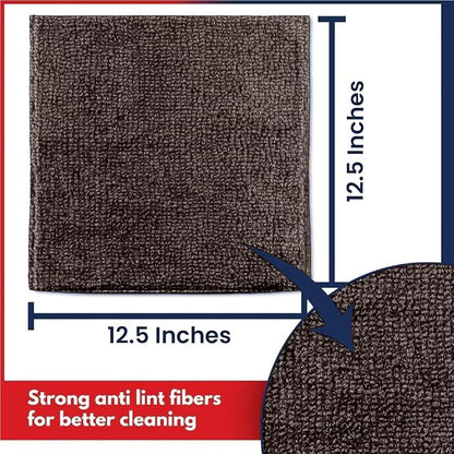 USANOOKS Microfiber Cleaning Cloth - 1200 Washes, Ultra Absorbent Towels Grip Root Weave Grime - 24pack - Brown