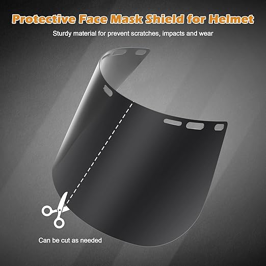 Feekoon 4 Pack Face Shield Replacement Lens, 15.5'' x 8'' Tinted Full Face Shield Compatible with Hobart 770580, Protective Safety Visor Replacement for Welding, Grinding, DIY, Cosplay Helmet