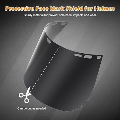 Feekoon 4 Pack Face Shield Replacement Lens, 15.5'' x 8'' Tinted Full Face Shield Compatible with Hobart 770580, Protective Safety Visor Replacement for Welding, Grinding, DIY, Cosplay Helmet
