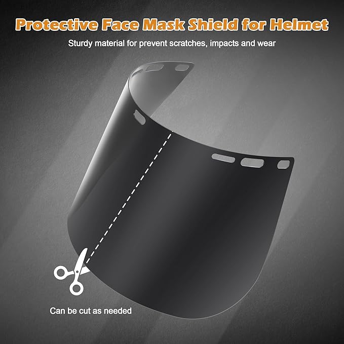 Feekoon 6 Pack Face Shield Replacement Lens, 15.5'' x 8'' Tinted Full Face Shield Compatible with Hobart 770580, Protective Safety Visor Replacement for Welding, Grinding, DIY, Cosplay Helmet