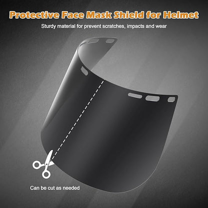 Feekoon 6 Pack Face Shield Replacement Lens, 15.5'' x 8'' Tinted Full Face Shield Compatible with Hobart 770580, Protective Safety Visor Replacement for Welding, Grinding, DIY, Cosplay Helmet