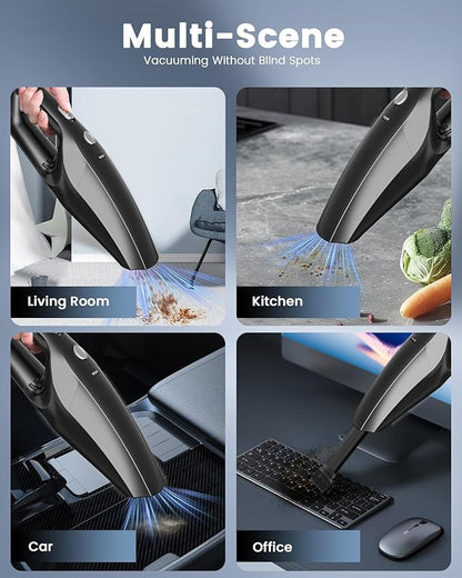 SERVOMASTER Handheld Vacuum Cordless, Car Vacuums Powerful with Rechargeable Battery, Portable Hand Held Vacuum Cordless with Washable HEPA Filter, Mini Vacuums Kit for Men and Women