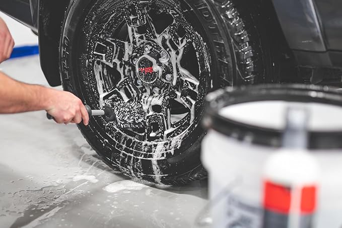 Detail Factory - Wheel Brush Kit with Interchangeable Microfiber Covers - Ultra-Soft Cleaning, Washing and Detailing Wheels, Tires, and Rims - Octane Underglow