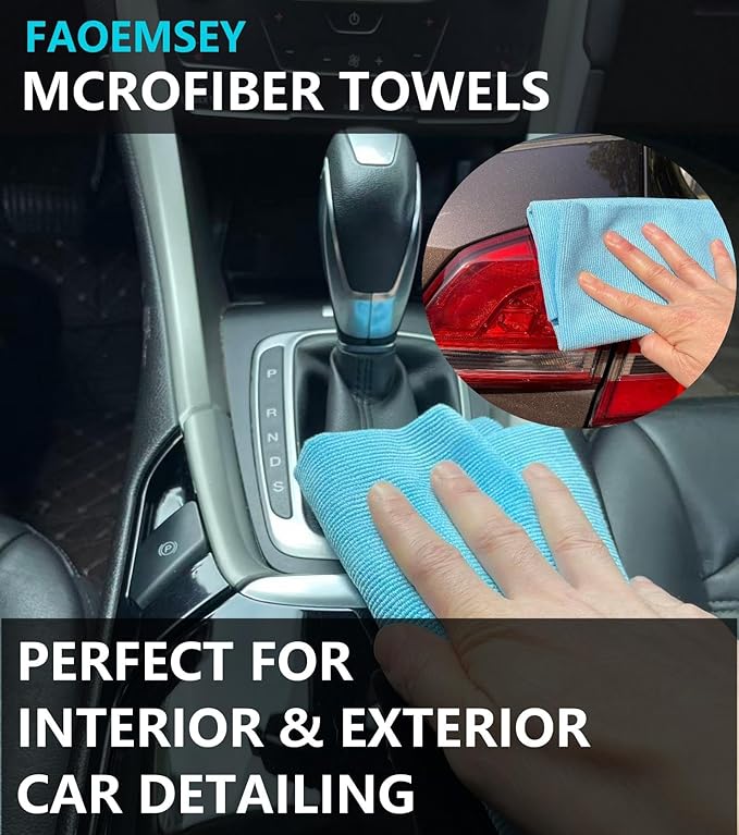 Microfiber Towels,10-Pack,16"x16",420GSM Edgeless,Soft Absorbent,Scratch-Free,Lint-Free,Professional Car Detailing Cloths,Home Cleaning Rays,Sky Blue