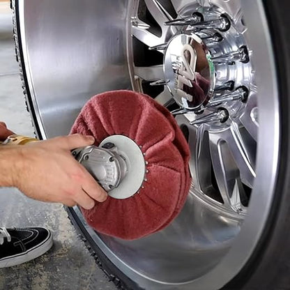 QZATTCAEN 8" Non-Woven Airway Buffing Wheel, 5/8" Arbor Hole | Surface Prep Wheel for Angle Grinder, Ideal for Sanding & Polishing Aluminum, Stainless Steel - 1 PCS