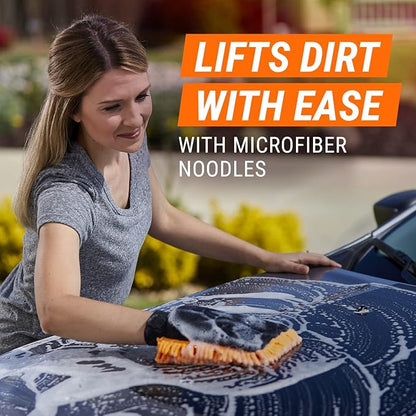 Armor All Microfiber Car Wash Mitt, Car Wash Glove for Clean Cars, Trucks, Motorcycles, 2 Each