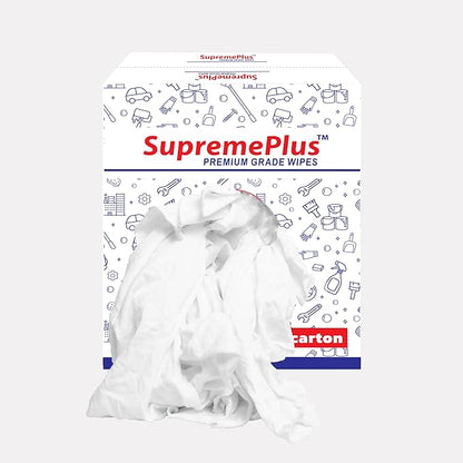 Recycled White T-Shirt Cleaning Rags (25 lbs. Box) – Shop Rags Bulk for Oil, Stain, Grease, Paint, and Auto Cleaning, Multipurpose White Cotton Rag