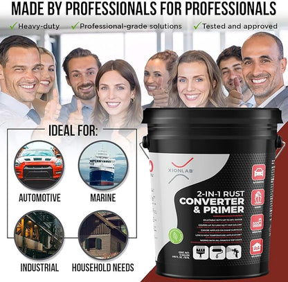 2-in-1 Rust Converter & Metal Primer, Black Rust Inhibitor Paint for Metal, Automotive Rust Reformer, Industrial Grade Water Based, Heat Resistance & UV Resistant. Made in the USA. As Low As ~$0.12 Per Sqft*