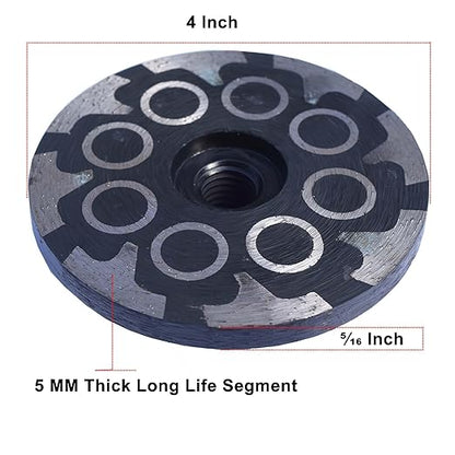Actintool 4 in.x 5/8-11 in. Chip Free Resin Filled Diamond Grinding Cup Wheel for Stone Engineered Countertop Edge Surface Grinding
