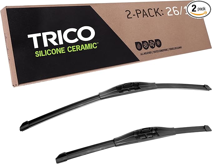TRICO Silicone Ceramic™ (90-2619) & Inch Pack of 2 Automotive Replacement Windshield Wiper Blades For my Car, Ceramic Coated Silicone Super Premium All Weather Beam Blade for Select Vehicle Models