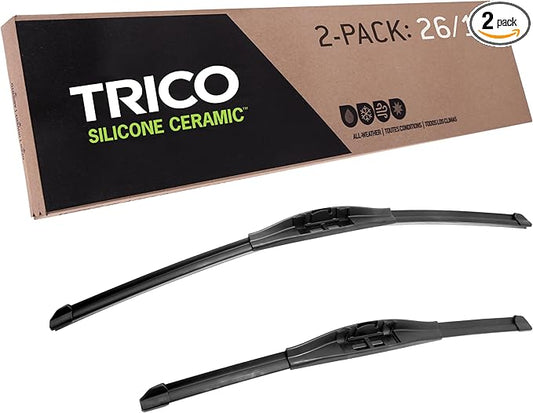 TRICO Silicone Ceramic™ (90-2619) & Inch Pack of 2 Automotive Replacement Windshield Wiper Blades For my Car, Ceramic Coated Silicone Super Premium All Weather Beam Blade for Select Vehicle Models