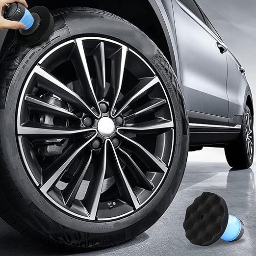 Tire Shine Applicator with 2 Detachable Foam Applicator Pads for Car Cleaning and Fine Polishing Reusable Tire Dressing Applicator for Car Truck SUV Motorcycle