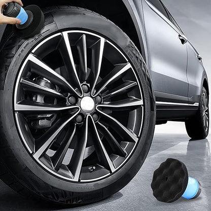 Tire Shine Applicator with 2 Detachable Foam Applicator Pads for Car Cleaning and Fine Polishing Reusable Tire Dressing Applicator for Car Truck SUV Motorcycle