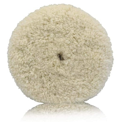 Woolous 7 inch Wool Buffing Pads Double Side,100% Natural Wool Compound Cutting and Polishing Pad