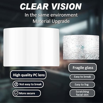 Kingdder 10 Pcs Sandblasting Hood Replacement Lens Clear Face Shield PC Visors Peel off Lens Cover for Painting Dusting Grinding
