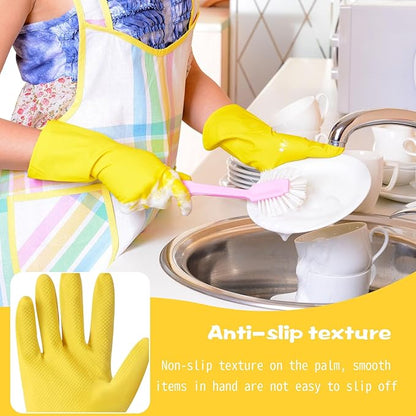 Gandeer 36 Pair Reusable Household Gloves Long Rubber Dishwashing Gloves Kitchen Cleaning for Dishes Clean Gardening