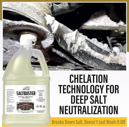 woolwax SALTBUSTER Salt & Brine Remover/Neutralizer for Auto & Trucks, Concentrated PH Neutral Formula, 1 Gallon Makes 100 Gallons