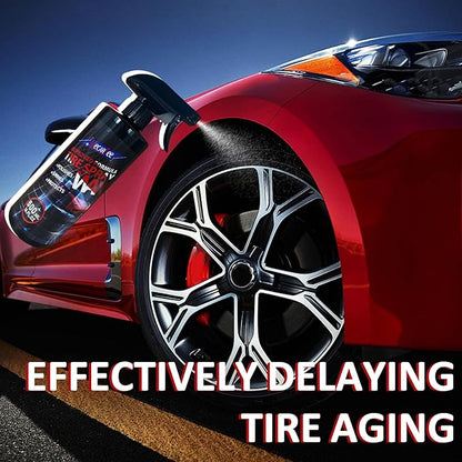 Mecarsee Premium Wheel & Tire Shine Spray - Professional All in One Car Wash Cleaning Wax - Long-Lasting Tire Coating Protection, UV Protection - 16 Oz Bottle