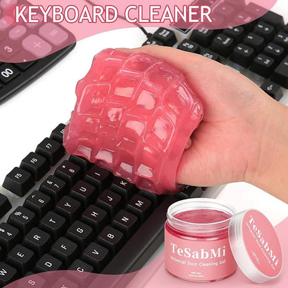 TeSabMi Car Cleaning Gel Car Cleaning Putty Car Putty Car Interior Cleaner Car Slime Car Detailing Kit Car Accessories Valentines Day Gifts for Him Her Men Women Stocking Stuffers Pink