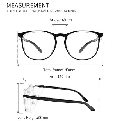 Alsenor Safety Glasses Anti Fog Goggles Protective Eyewear Blue Light Blocking Anti Dust UV Protection Glasses For Men Women (2 Pack (Black + Transparent))