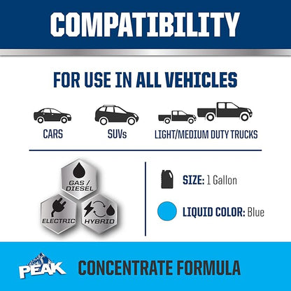PEAK OET Extended Life Blue Concentrate Antifreeze/Coolant for Asian Vehicles, 1 Gal.