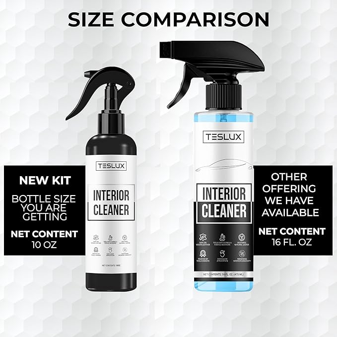 Complete Cleaning Kit for Tesla – Interior Cleaner, Exterior Cleaner, Glass Cleaner, Wheel Cleaner – All-in-One Detailing Solution for Tesla Model 3, Y, S, X