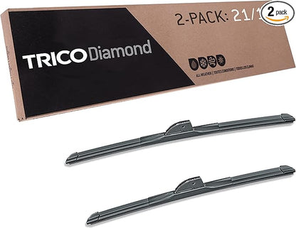 TRICO Diamond 21 Inch & 18 inch pack of 2 High Performance Automotive Replacement Windshield Wiper Blades For My Car (25-2118), Easy DIY Install & Superior Road Visibility