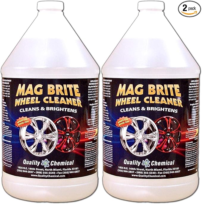 Quality Chemical Mag Brite/Acid Wheel and Rim Cleaner/Wheel and Tire Cleaner - Formulated to Safely Remove Brake Dust and Heavy Road Film - Best Car Wheel Cleaner for Rims Cleaner - 128 oz (Pack of 2)