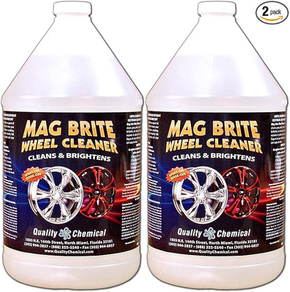 Quality Chemical Mag Brite/Acid Wheel and Rim Cleaner/Wheel and Tire Cleaner - Formulated to Safely Remove Brake Dust and Heavy Road Film - Best Car Wheel Cleaner for Rims Cleaner - 128 oz (Pack of 2)