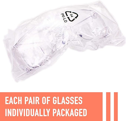 Aqulius Safety Glasses Over Eyeglasses - Shatter-Resistant Protective Eyewear - Anti-Fog & Scratch-Resistant Safety Glasses - Ergonomic Side Shields for Eye Protection - Pack of 3, Unisex