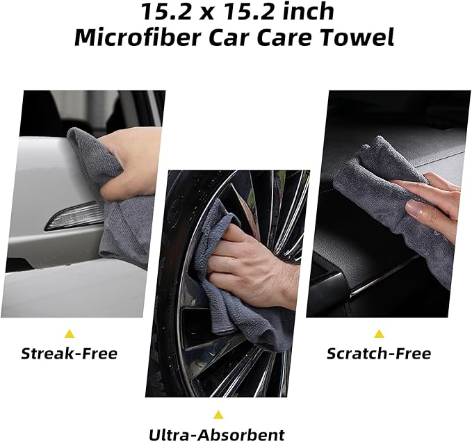10PCS Car Interior Cleaning Kit - Car Detailing Brush Set with Leather Cleaning Brushes, Dash Duster, Cleaning Gel & Microfiber Towels | Deep Clean Seats, Vents, Dash & Crevices