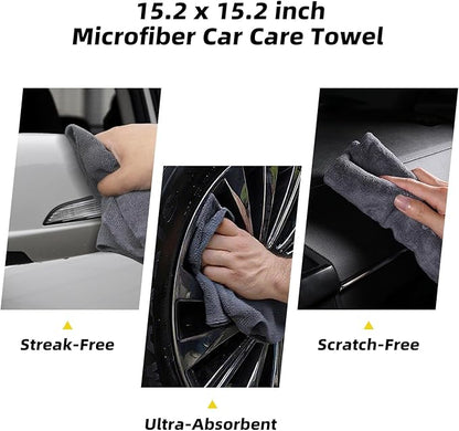 10PCS Car Interior Cleaning Kit - Car Detailing Brush Set with Leather Cleaning Brushes, Dash Duster, Cleaning Gel & Microfiber Towels | Deep Clean Seats, Vents, Dash & Crevices