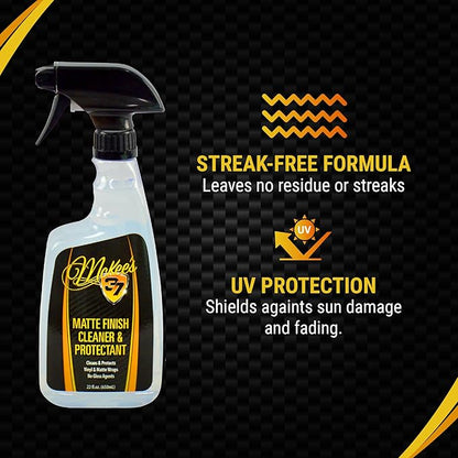 McKee's 37 - Matte Finish Cleaner & Protectant | Matte Paint Cleaner Safe for Vinyl Wraps, PPF - Streak-Free Shine, No Residue with UV Protection (22 oz)