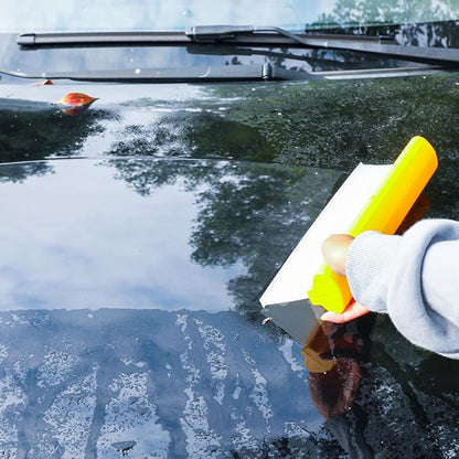 Car Squeegee,12 inch Silicone Squeegee, 2 Pack Automotive Water Wiper for Car Drying,Flexible T-Bar Water Blade for Car,Windshield,Glass,Window,Mirror,Bathroom,Auto Squeegee (Yellow+Black)