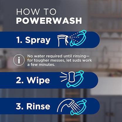 Dawn Powerwash Spray, Dish Soap, Dishwashing Liquid, Cleaning Supplies, Lemon, 1 Starter Kit + 3 Refills, 4 units of 16oz (64oz)