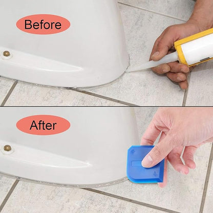 Outus 2 Pieces Caulking Tool Set Silicone Sealant Grout Tool for Kitchen Bathroom Floor Sealant Sealing(Blue)