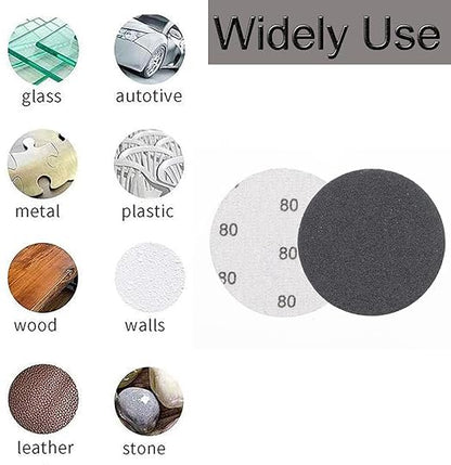 30pcs Sandpaper 3 inch Sanding Discs Hook and Loop 80 Grits Wet Dry Sandpaper for Random Orbital Sander Automotive Metal Sanding Polishing