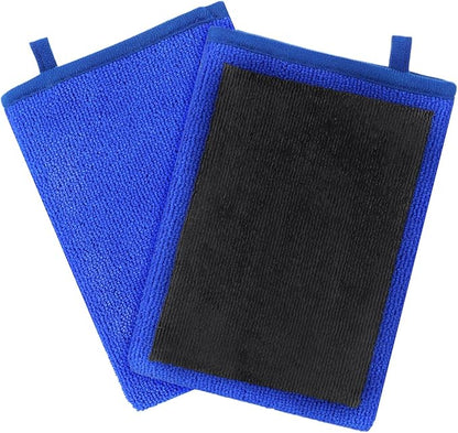 Quilax 2 Pack Clay Mitt, Fine Grade Alternative Microfiber Car Clay Mitt Auto Detailing, Clays Towel for Car Cleaning Detailing Polishing (Blue)