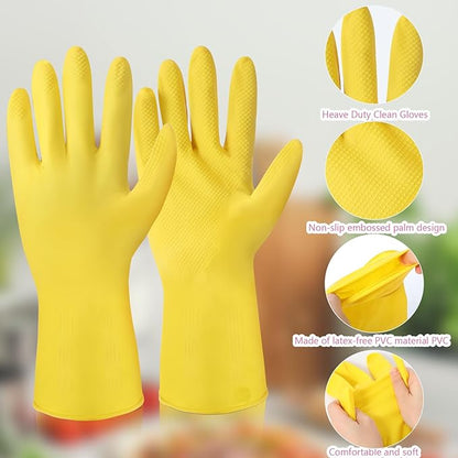 Gandeer 36 Pair Reusable Household Gloves Long Rubber Dishwashing Gloves Kitchen Cleaning for Dishes Clean Gardening