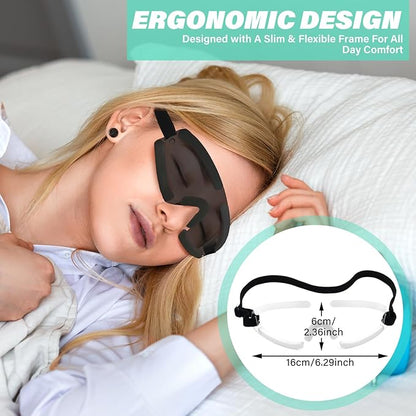 Kingdder Eye Shield Grey Eye Shield for Sleeping Protective Goggles with Adjustable Strap and Soft Padding, Sensitivity of The Eyes to Light, Storage Bag(1pcs)