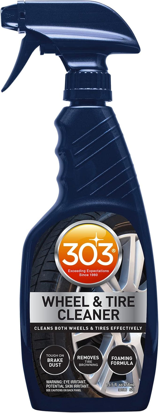 303 Products Wheel and Tire Cleaner - Cleans Both Wheels and Tires Effectively - Tough on Brake Dust - Removes Tire Browning - Foaming Formula, 16 fl. oz. (30590) Packaging May Vary