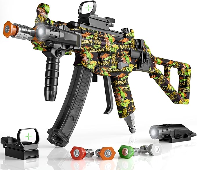 MP5 Model Pressure Washer Gun with Swivel & 4 Nozzles, 3600 PSI High Pressure Spray Gun with 3/8" Quick Connect Plug, Swivel Gun Compatible with Foam Cannon, Power Washer Accessories (Green)
