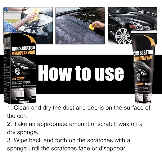 【2Packs】 Scratch Remover for Vehicles Car Scratch Remover Paste New Upgrade for Deep Scratches with Wipe & car Polish Sponge Buffing Compound for Car Paint Restorer