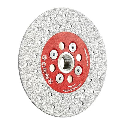 LOZLIN 3PCS 115MM Vacuum Brazed Ultra-Thin Multi-Pore Flat Abrasive Sheet Disc for Porcelain Glass Ceramic Tile Granite Marble Diamond Saw Blade (red and Porous, 1)