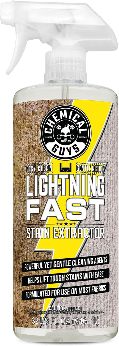 Chemical Guys Lightning Fast Carpet and Upholstery Stain Extractor, (Fabric, Upholstery, & Carpet), Safe for Cars, Home, Office, Furniture & More, 32 fl oz, Fresh Scent