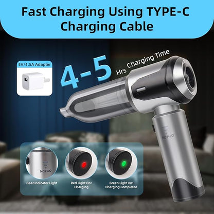 Nefuo Handheld Car Vacuum Cleaner, 22000Pa High Power Hand Held Vacuum Cordless, 9-in-1 Car Vacuum Portable Cordless, 120W Handheld Vacuum with Multi-Nozzles for Auto, Home, Office, Pet